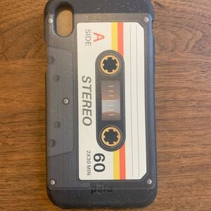 Retro Cassette Tape Phone Case - Black
